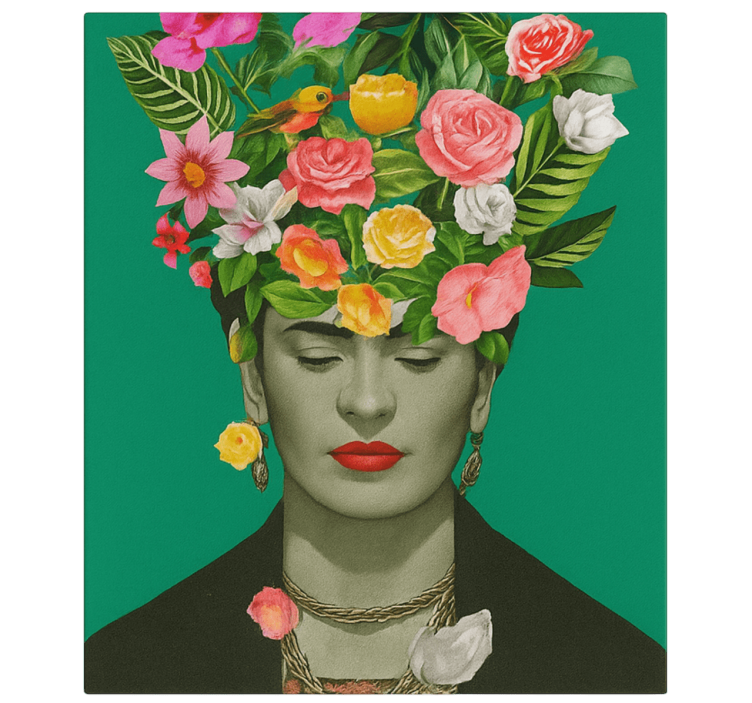 Frida Kahlo colorful flowers canvas art - TenStickers