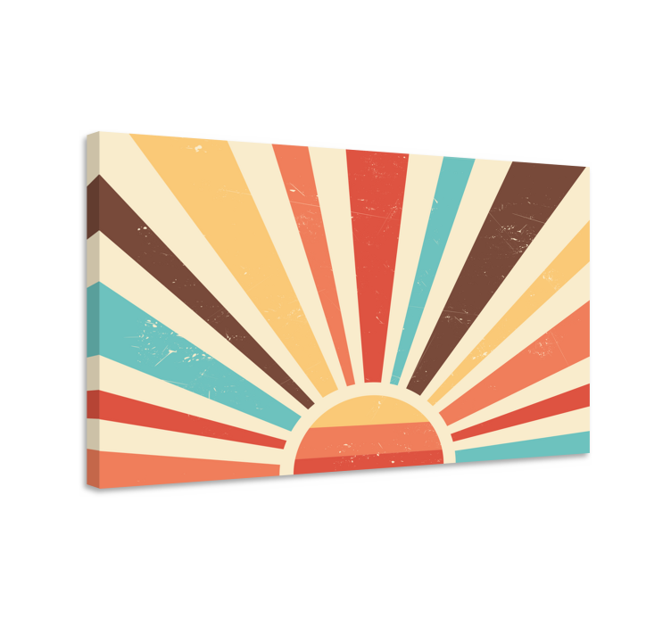 Abstract vintage sunset 70's canvas prints - TenStickers