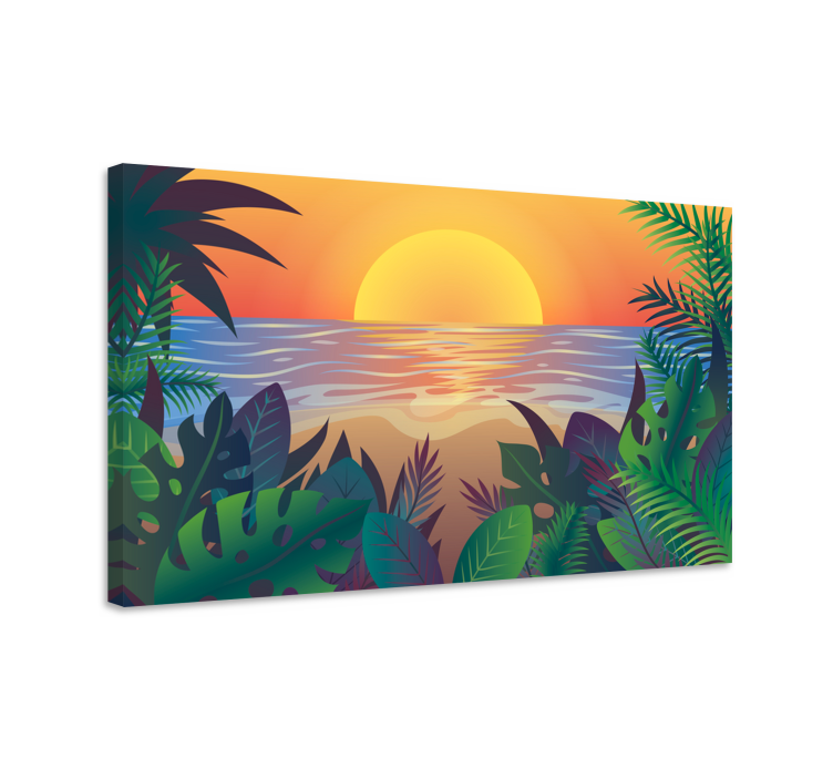 Retro Sun Bearch landscape canvas - TenStickers