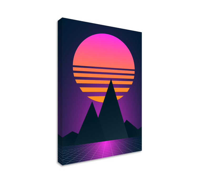 Synthwave Sunset retro canvas - TenStickers