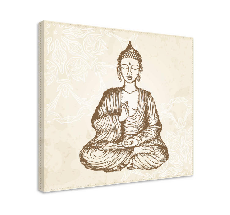 buda vintage floral buddha wall art - TenStickers