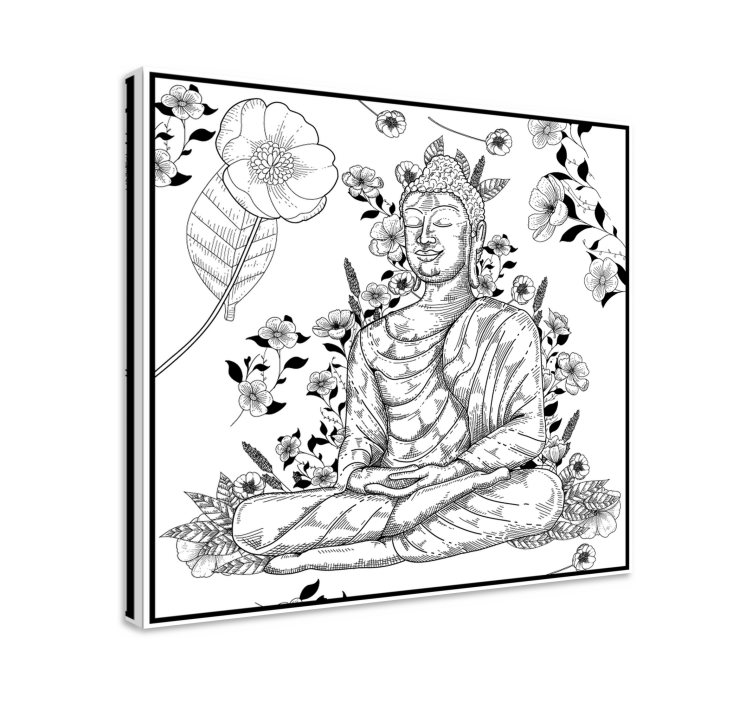 Buddha wall art floral harmony - TenStickers