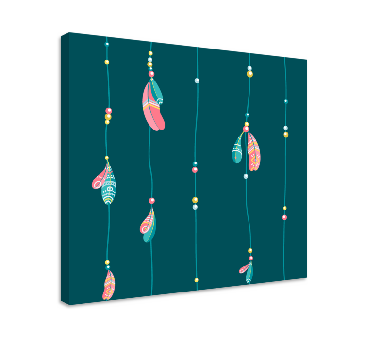 Feather canvas wall art with decorative feather design - TenStickers