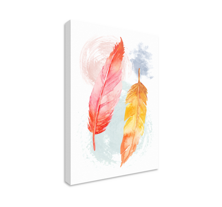 Feather canvas wall art colorful feather design - TenStickers