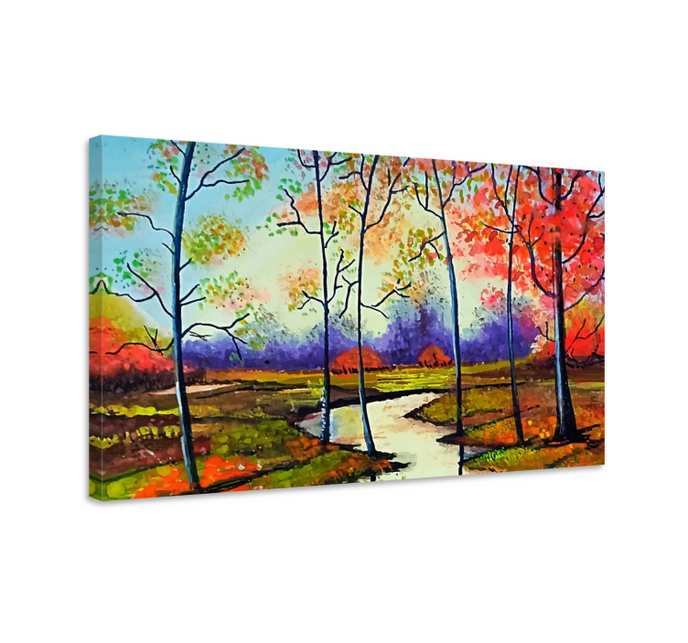 Coloured Modern Art Tree canvas prints - TenStickers