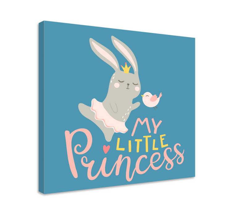 Stag canvas cute bunny princess - TenStickers