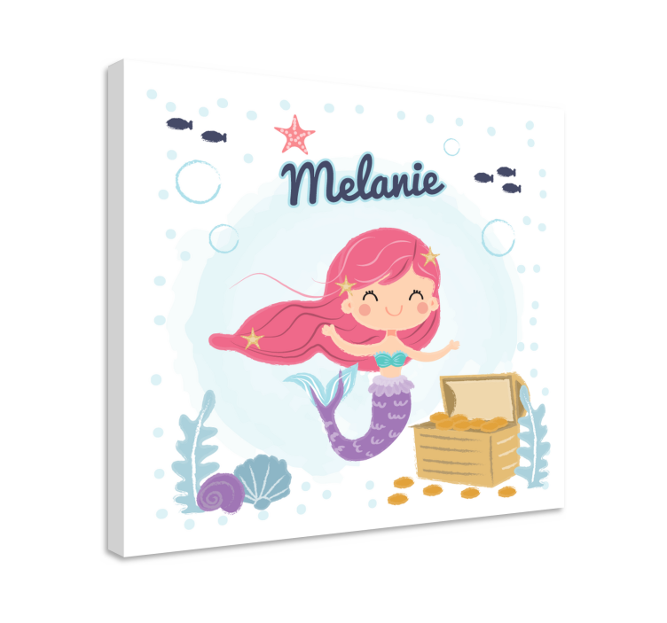 Nursery canvas mermaid treasure chest - TenStickers