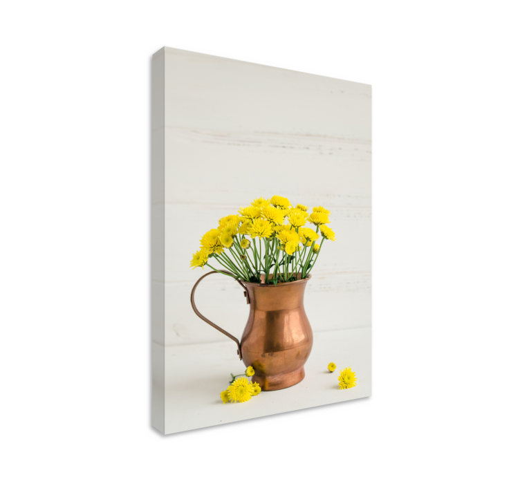 Flowers canvas golden bloom bouquet - TenStickers