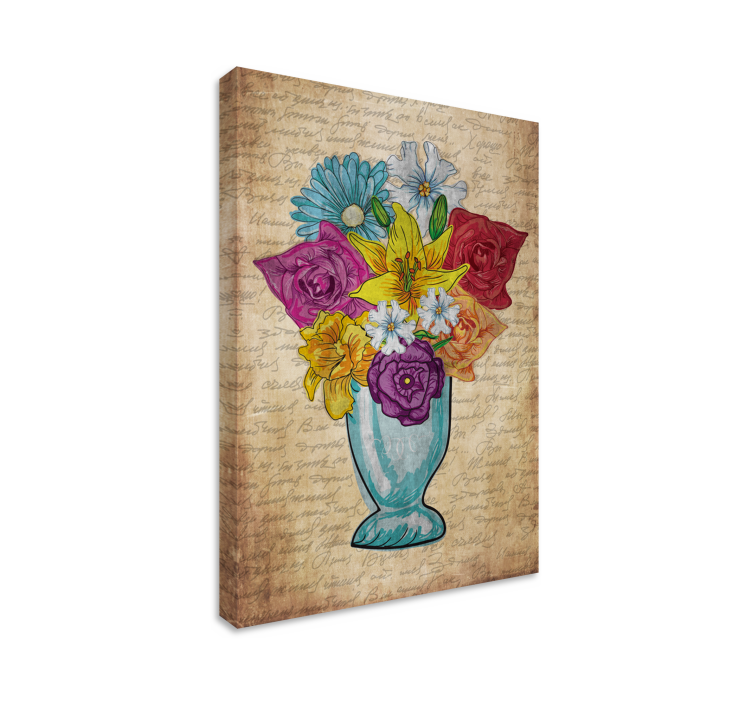 Flowers canvas bouquet of blooms - TenStickers