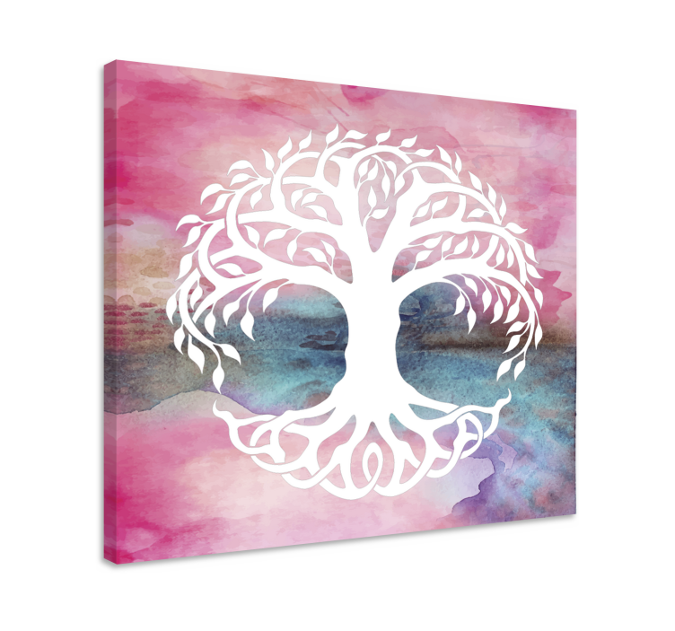 Watercolour Tree of Life wall art canvas - TenStickers