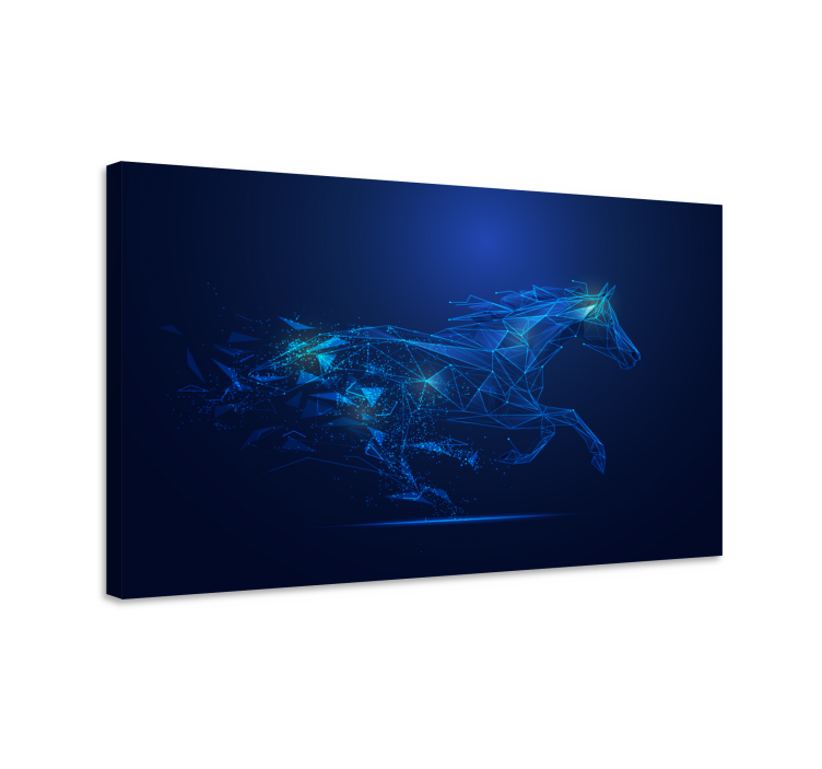 Horse wall art running geometric horse design - TenStickers