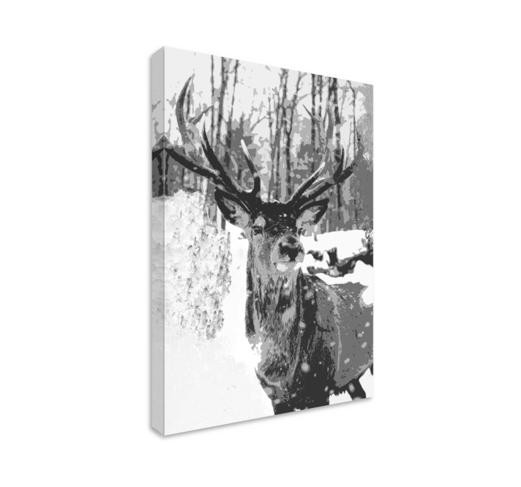 Stag canvas monochrome stag portrait - TenStickers