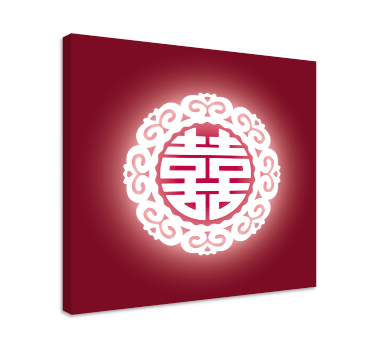 Buddha wall art red chinese character for peace - TenStickers
