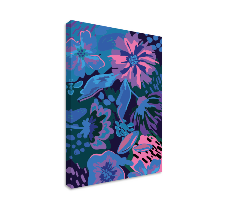 Flowers canvas floral abstract art - TenStickers