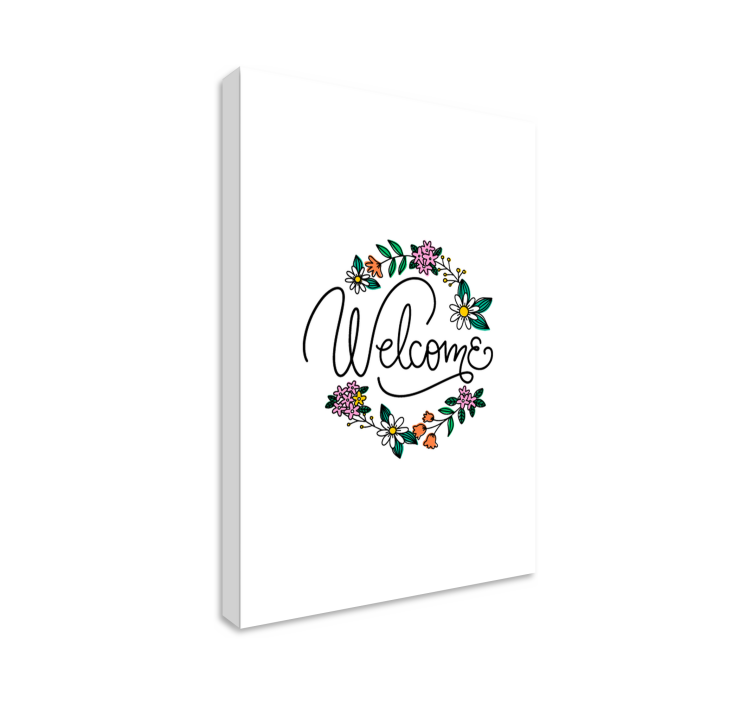 Zen canvas art floral welcome wreath - TenStickers