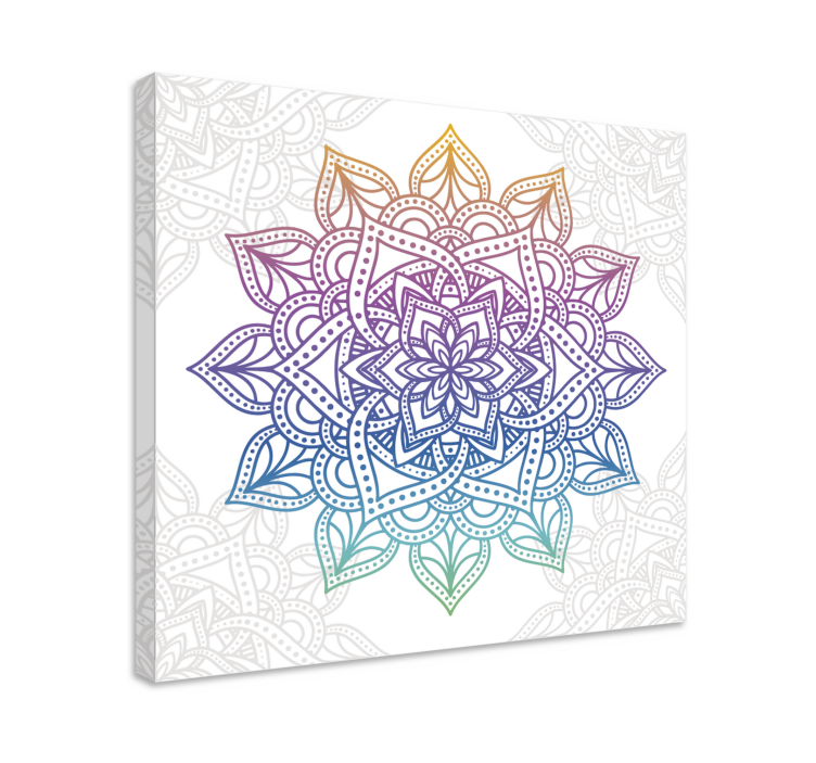 Colorful gradient mandala canvas wall art - TenStickers