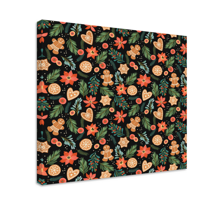 Animal canvas wall art gingerbread holiday designs - TenStickers
