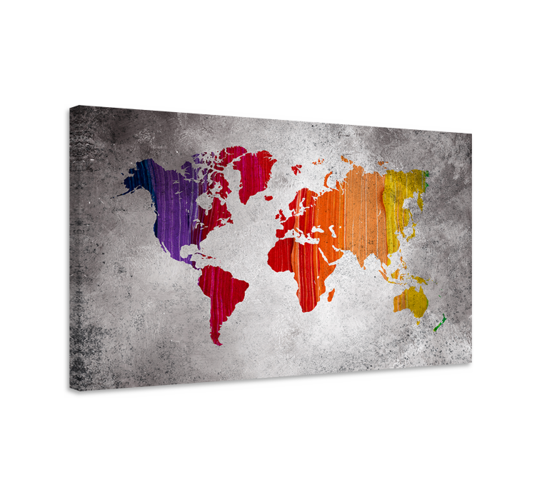 Vibrant Abstract Geography world map wall art - TenStickers