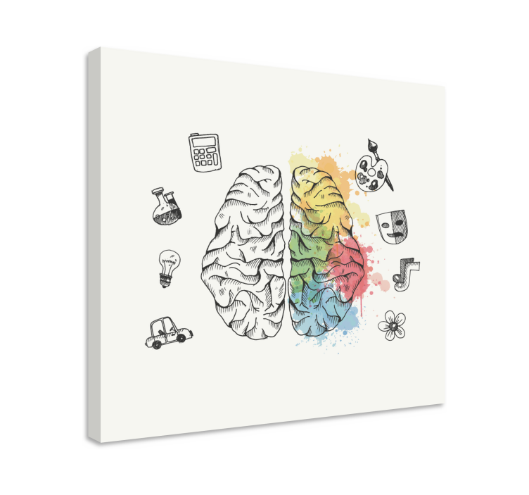 Left and Right Brain abstract canvas wall art - TenStickers