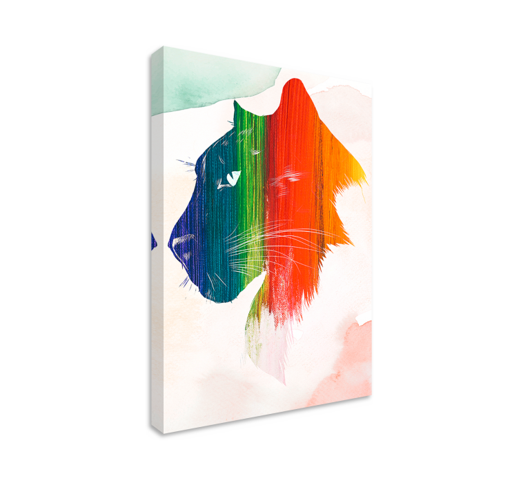 Cat wall art colorful lion silhouette - TenStickers