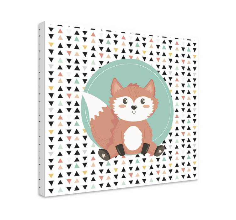 Animal canvas wall art cute fox character - TenStickers
