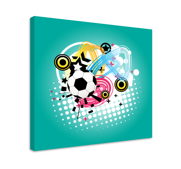Sports canvas art soccer ball in motion - TenStickers