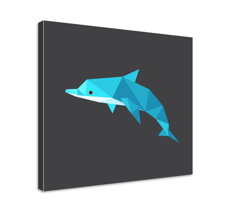 Fish canvas stylized dolphin artwork - TenStickers