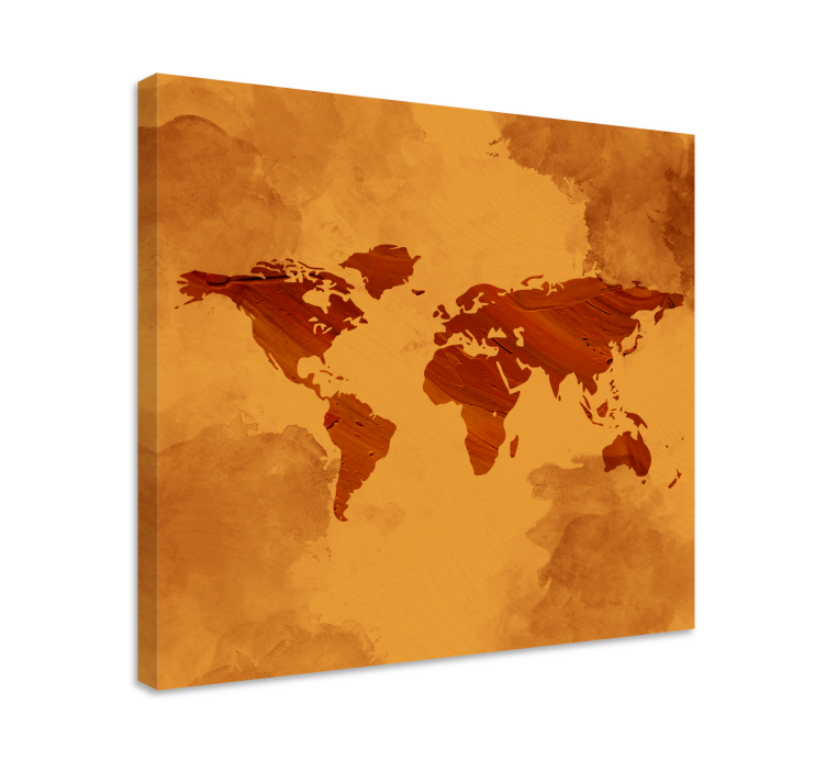 World map wall art vintage global map decor - TenStickers