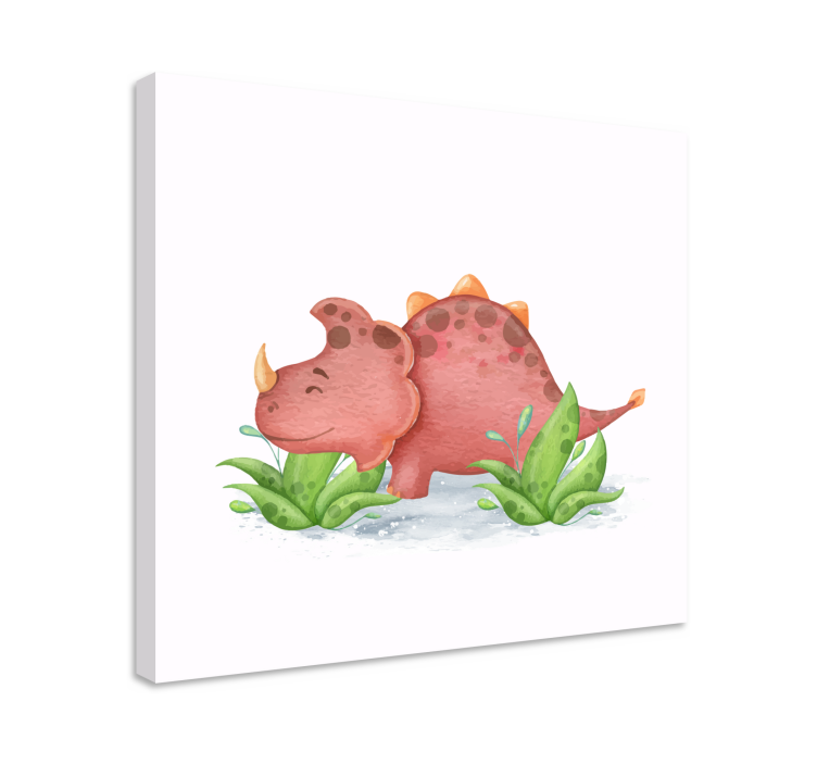 Baby triceratops dinosaur canvas wall art - TenStickers
