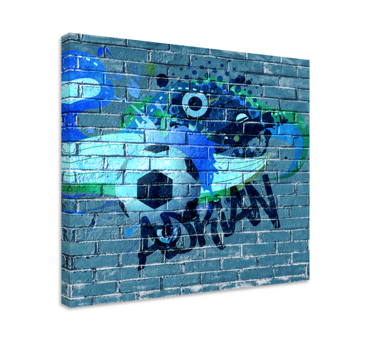 Football graffiti with name home canvas prints - TenStickers