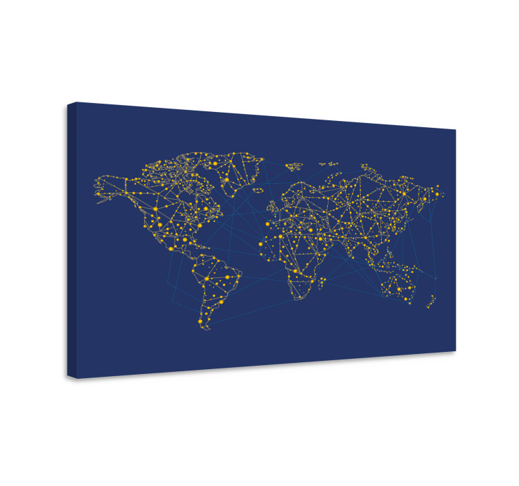 World map wall art network map design - TenStickers