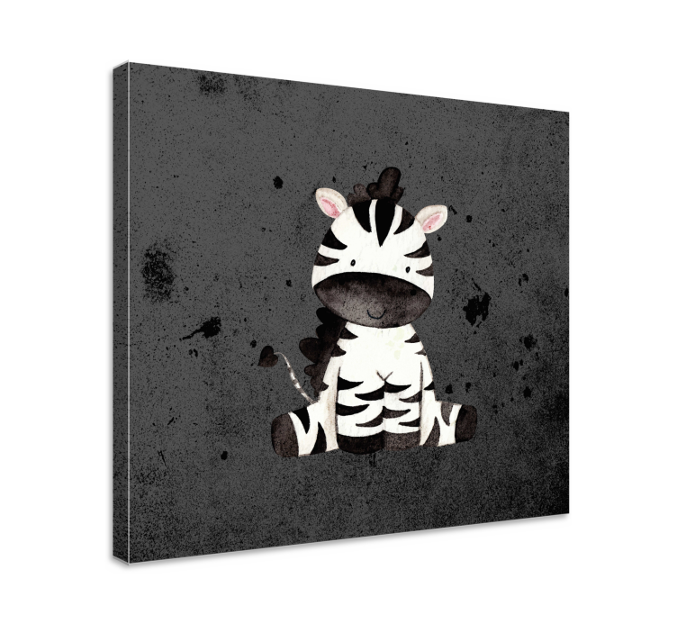 Happy zebra cartoon animal canvas prints - TenStickers