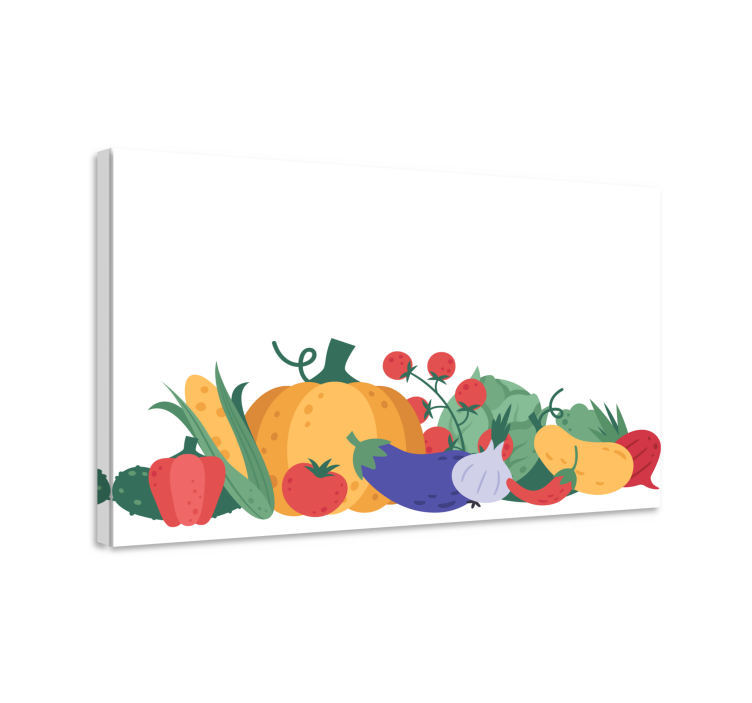 Fruit canvas wall art colorful vegetable harvest - TenStickers