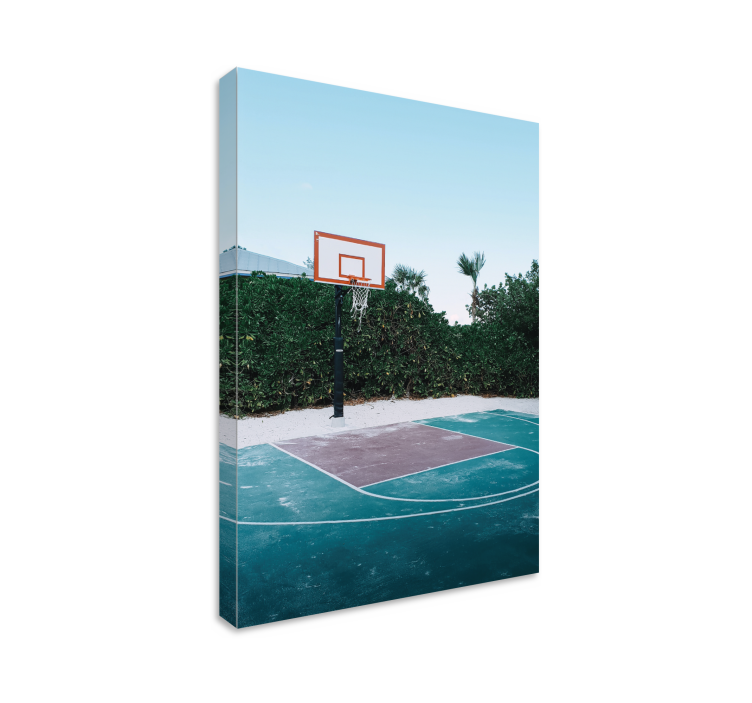 Sports canvas art basketball court scene - TenStickers