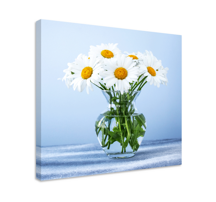 Flowers canvas daisies in glass - TenStickers