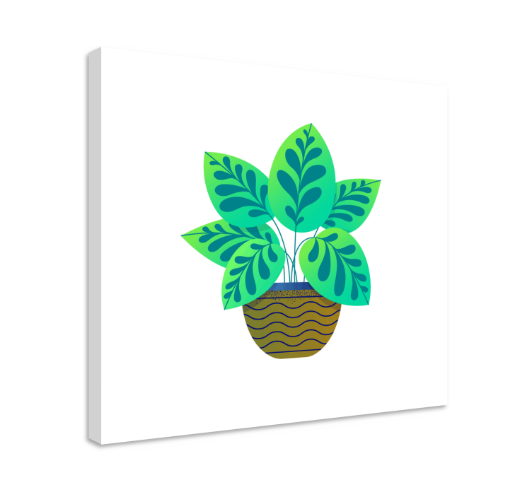 Lush Green Foliage Flowers  canvas - TenStickers