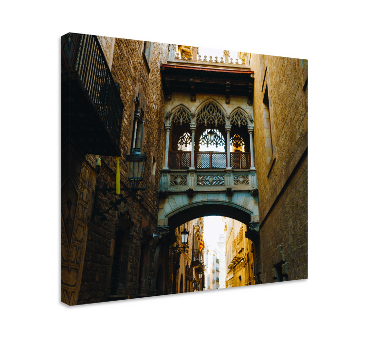 Cityscape wall art gothic archway view - TenStickers