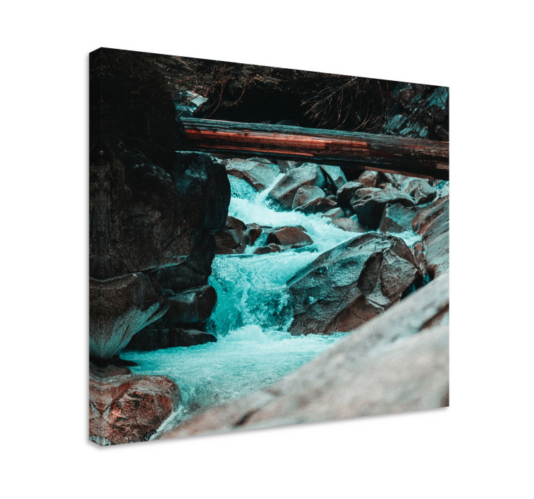 Rushing river flow landscape canvas - TenStickers