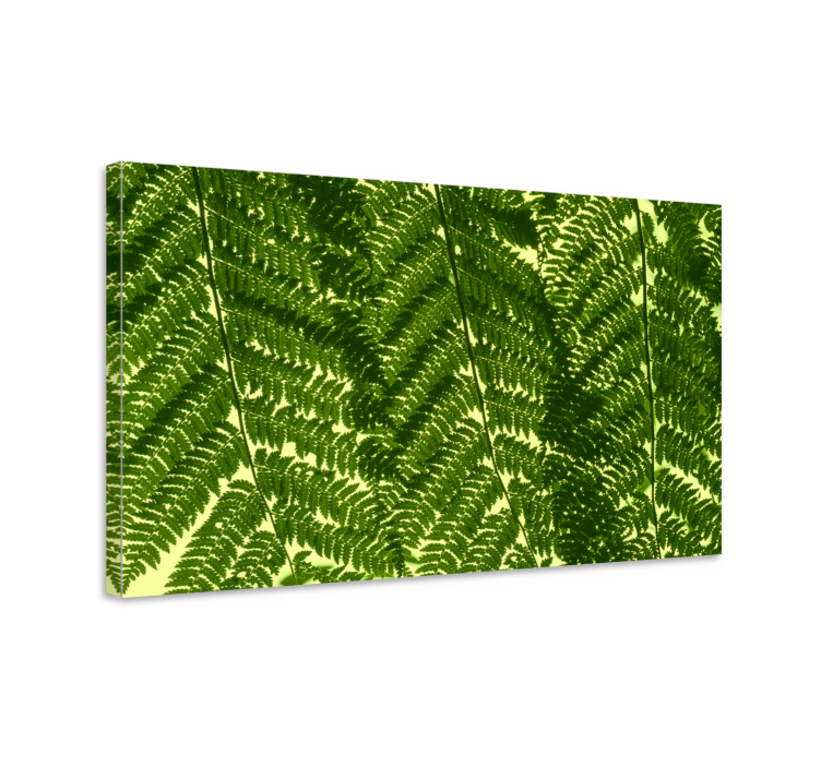 Flowers canvas fern leaves arrangement - TenStickers