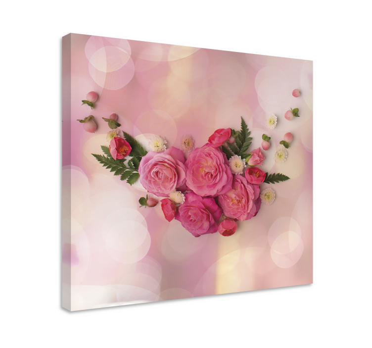 Flowers canvas pink flower bouquet - TenStickers