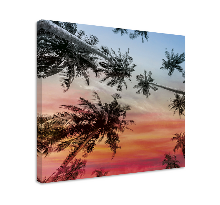Landscape canvas palm trees silhouette - TenStickers