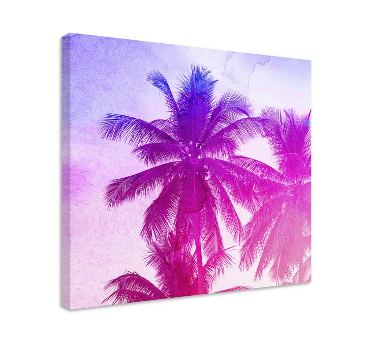 Flowers canvas palm tree silhouette artwork - TenStickers