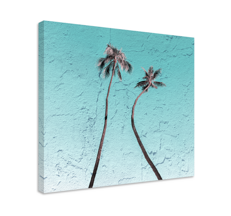 Flowers canvas with graceful palm trees - TenStickers