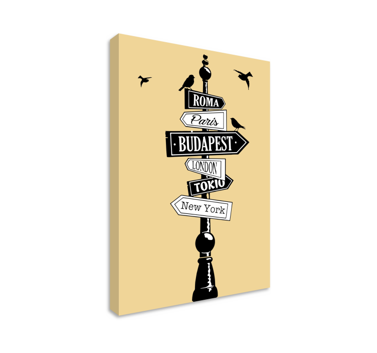 Cityscape wall art directional city sign - TenStickers