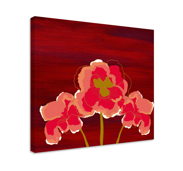 Flowers canvas vibrant floral trio - TenStickers