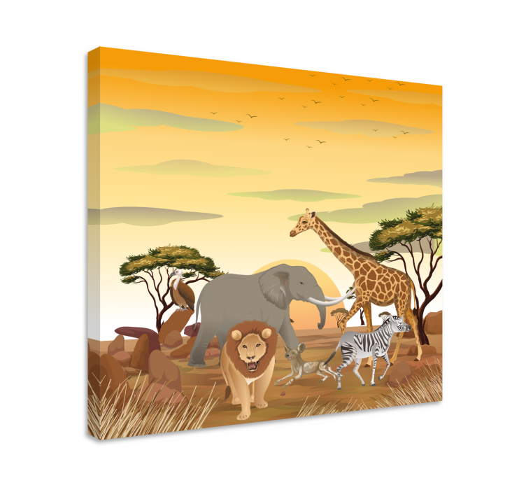 Elephant wallart savanna wildlife artwork - TenStickers