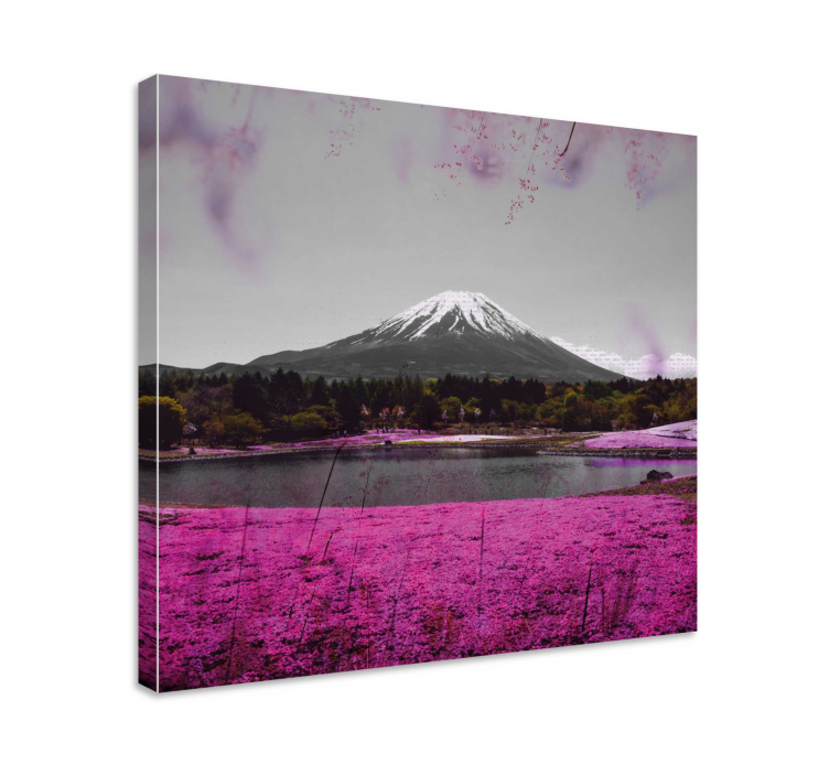 Landscape canvas mount fuji reflection art - TenStickers