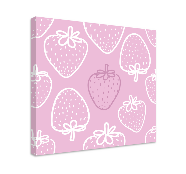 PLAYFUL STRAWBERRY PATTERN fruit canvas wall art - TenStickers