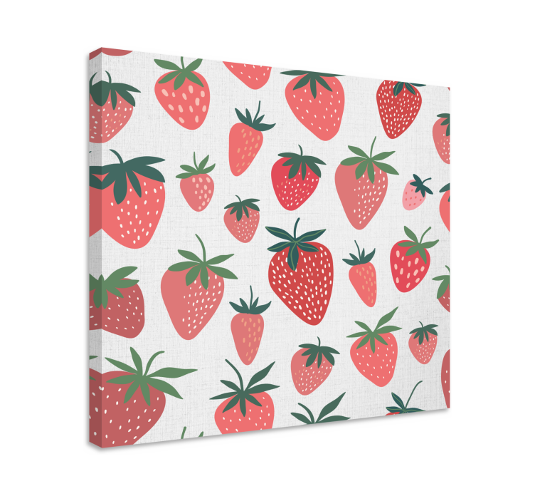 Handwritten strawberries on white fruit canvas - TenStickers
