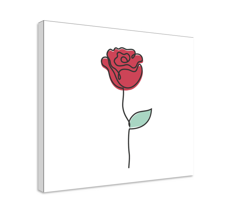 Flowers canvas elegant red rose art print - TenStickers